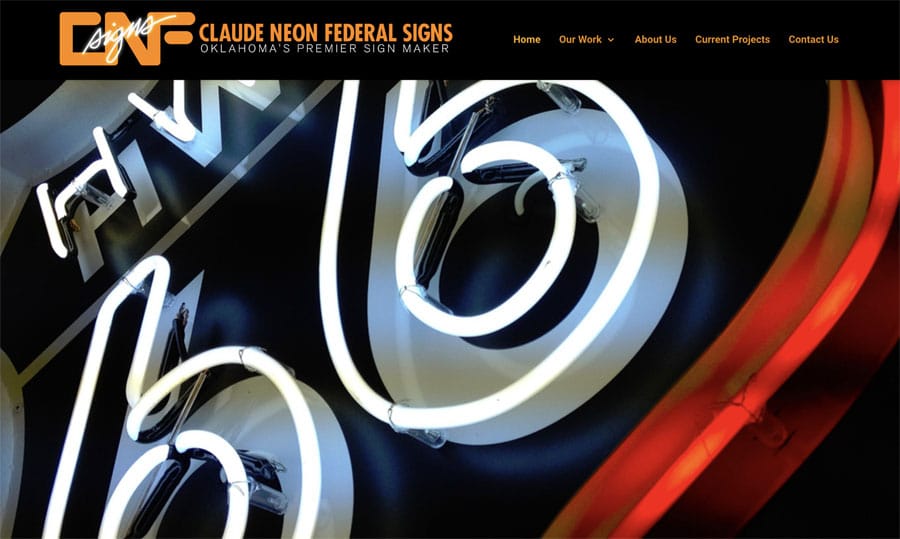 CNF Sign Company in Tulsa, Oklahoma. This is their website look.